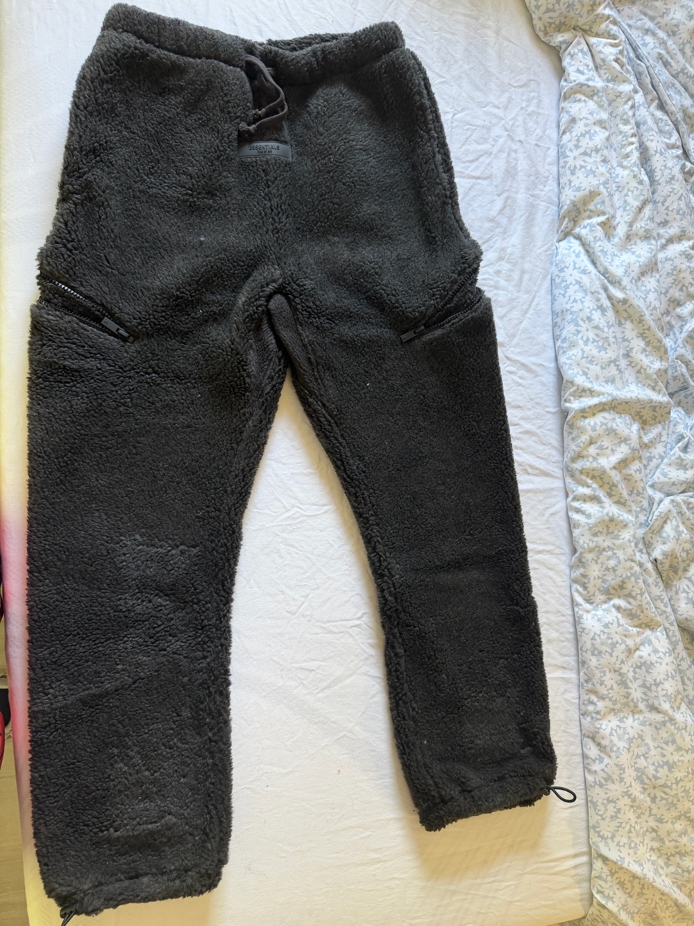 Essentials Fear of God- Black Sherpa Jogger Pants